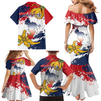 Ra Hachiri 976 Family Matching Mermaid Dress and Hawaiian Shirt Mayotte Map With Ylang Ylang