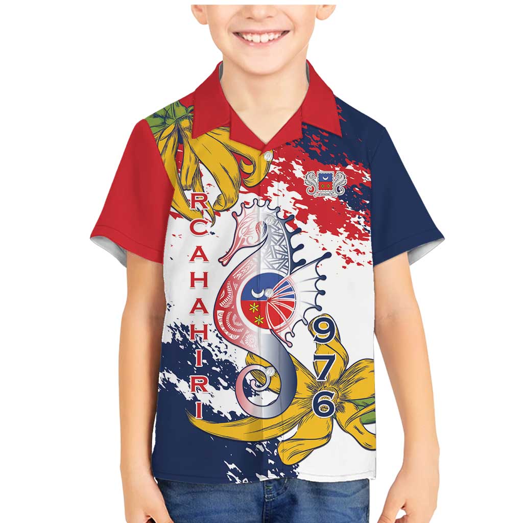 Ra Hachiri 976 Family Matching Mermaid Dress and Hawaiian Shirt Mayotte Map With Ylang Ylang