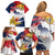 Ra Hachiri 976 Family Matching Off Shoulder Short Dress and Hawaiian Shirt Mayotte Map With Ylang Ylang