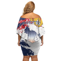 Ra Hachiri 976 Family Matching Off Shoulder Short Dress and Hawaiian Shirt Mayotte Map With Ylang Ylang