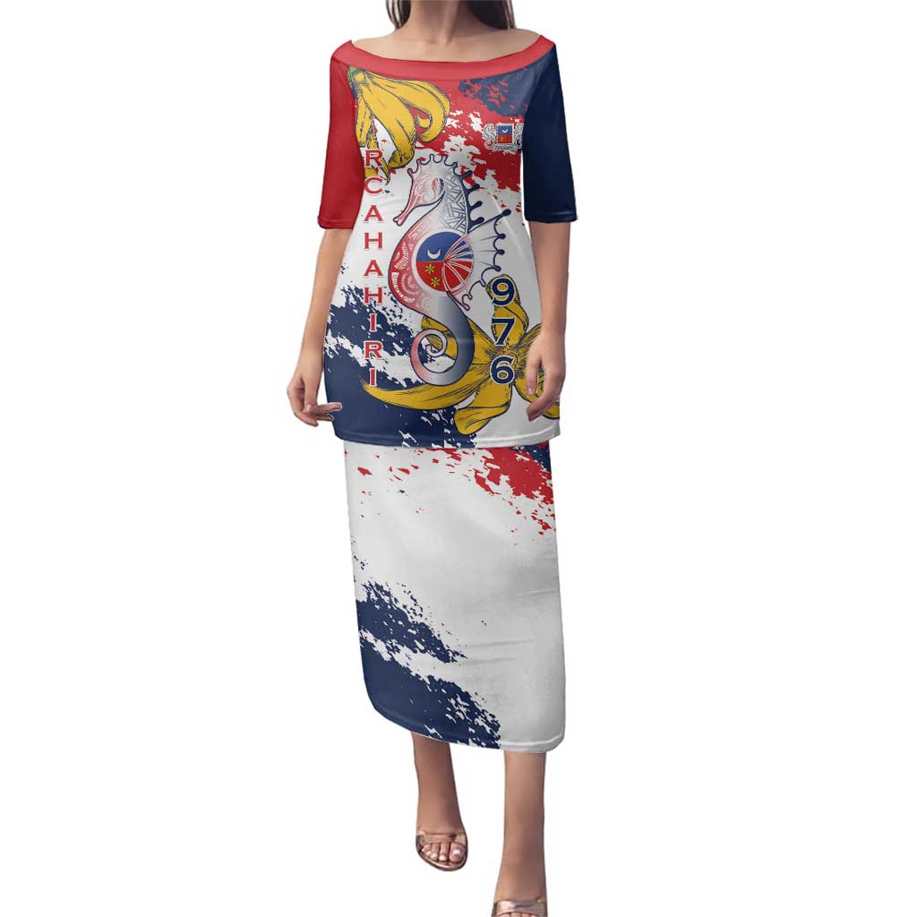 Ra Hachiri 976 Family Matching Puletasi and Hawaiian Shirt Mayotte Map With Ylang Ylang
