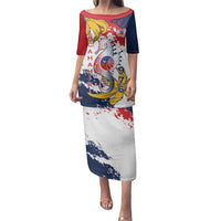 Ra Hachiri 976 Family Matching Puletasi and Hawaiian Shirt Mayotte Map With Ylang Ylang