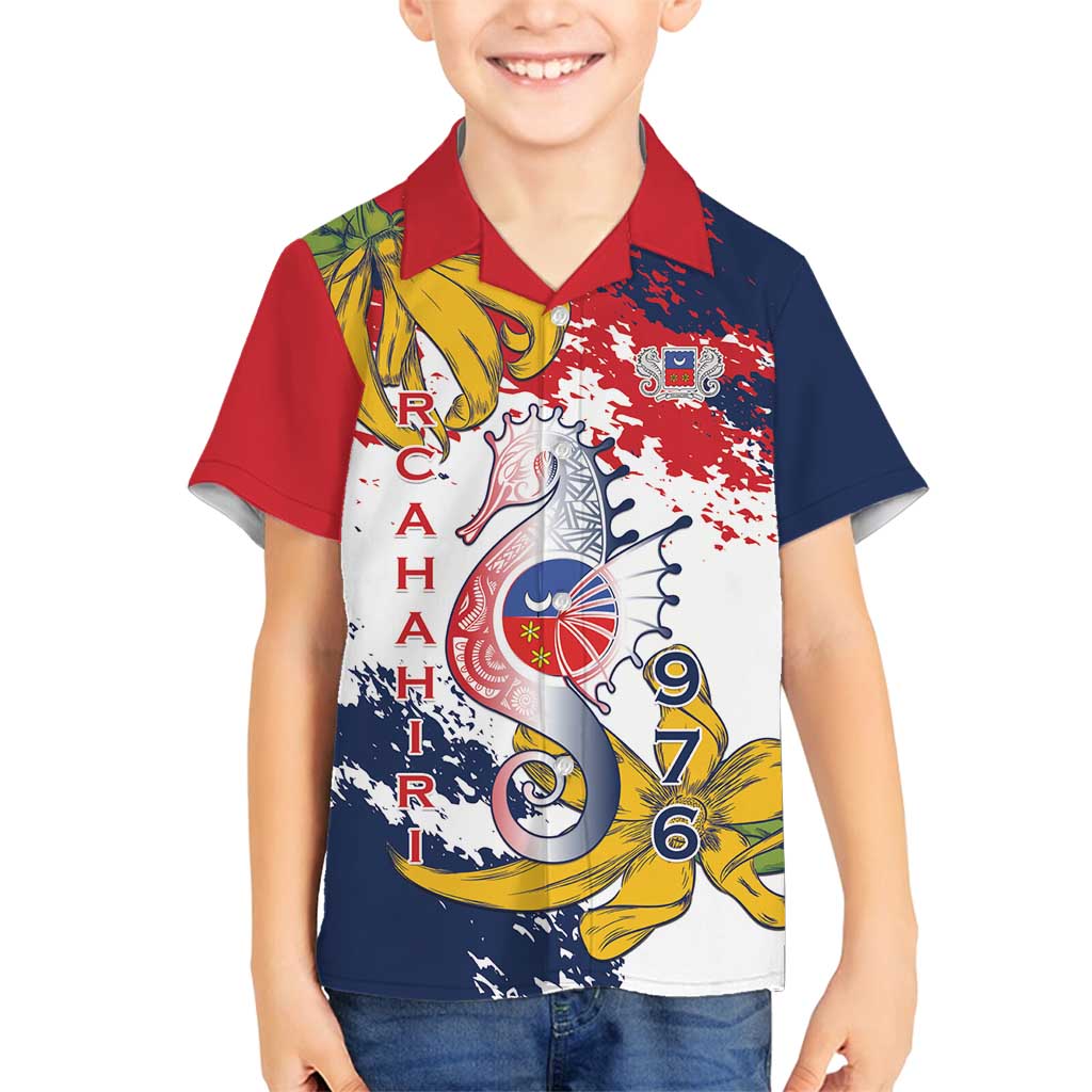 Ra Hachiri 976 Family Matching Puletasi and Hawaiian Shirt Mayotte Map With Ylang Ylang