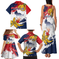 Ra Hachiri 976 Family Matching Tank Maxi Dress and Hawaiian Shirt Mayotte Map With Ylang Ylang