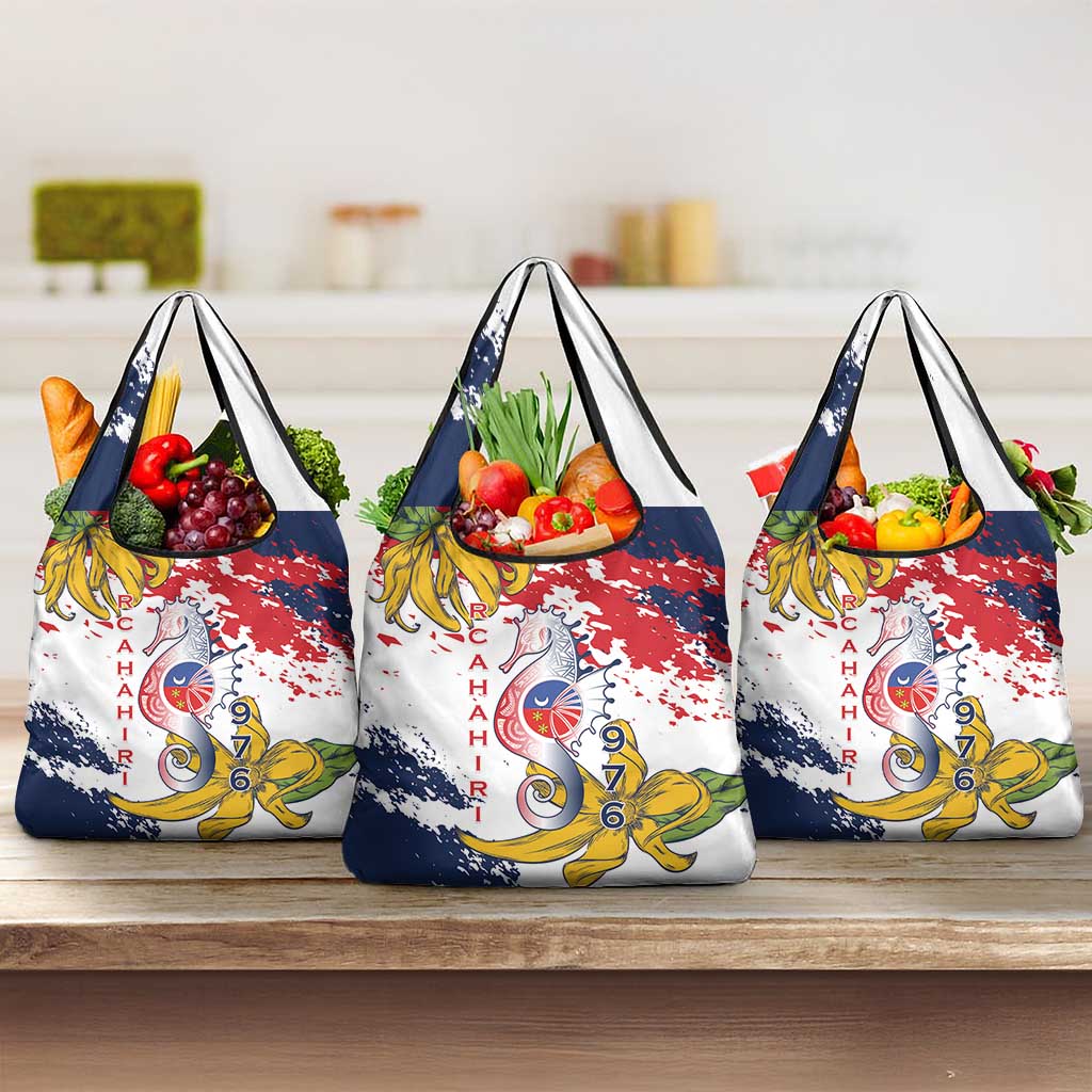 Ra Hachiri 976 Grocery Bag Mayotte Map With Ylang Ylang