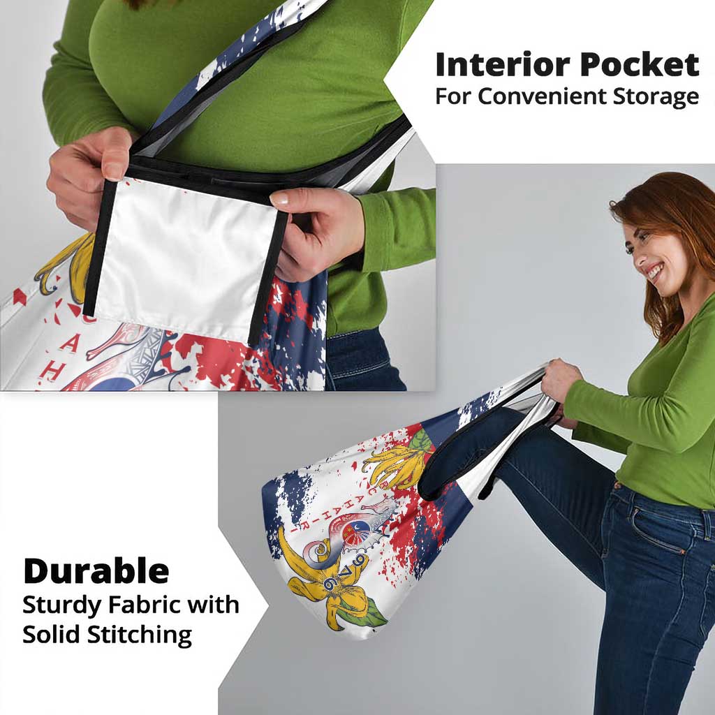 Ra Hachiri 976 Grocery Bag Mayotte Map With Ylang Ylang