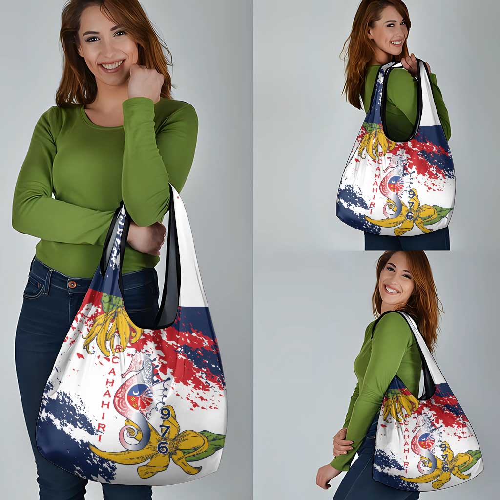 Ra Hachiri 976 Grocery Bag Mayotte Map With Ylang Ylang