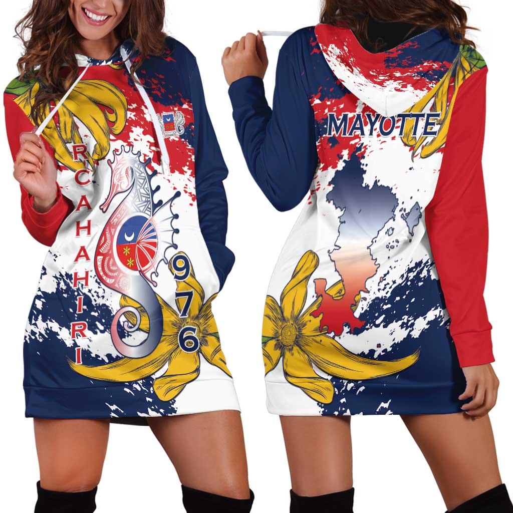 Ra Hachiri 976 Hoodie Dress Mayotte Map With Ylang Ylang