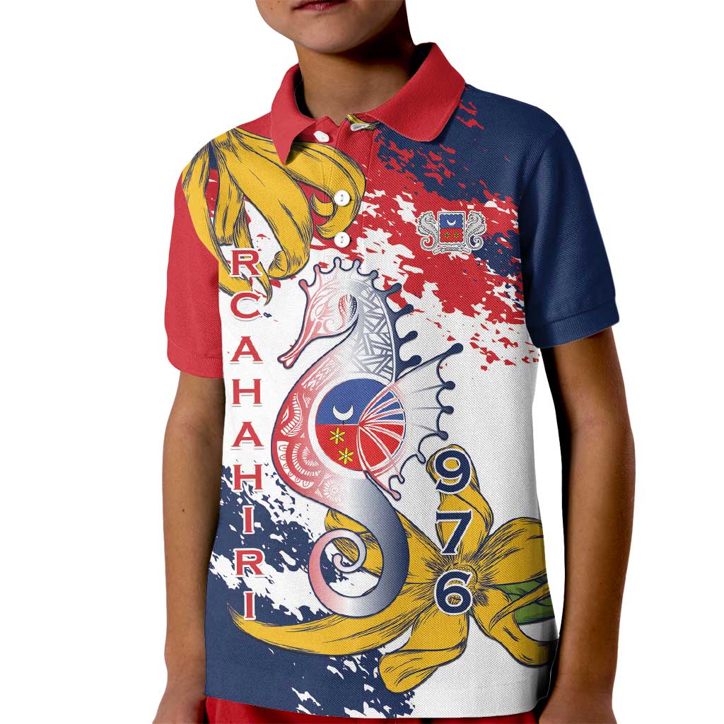 Ra Hachiri 976 Kid Polo Shirt Mayotte Map With Ylang Ylang