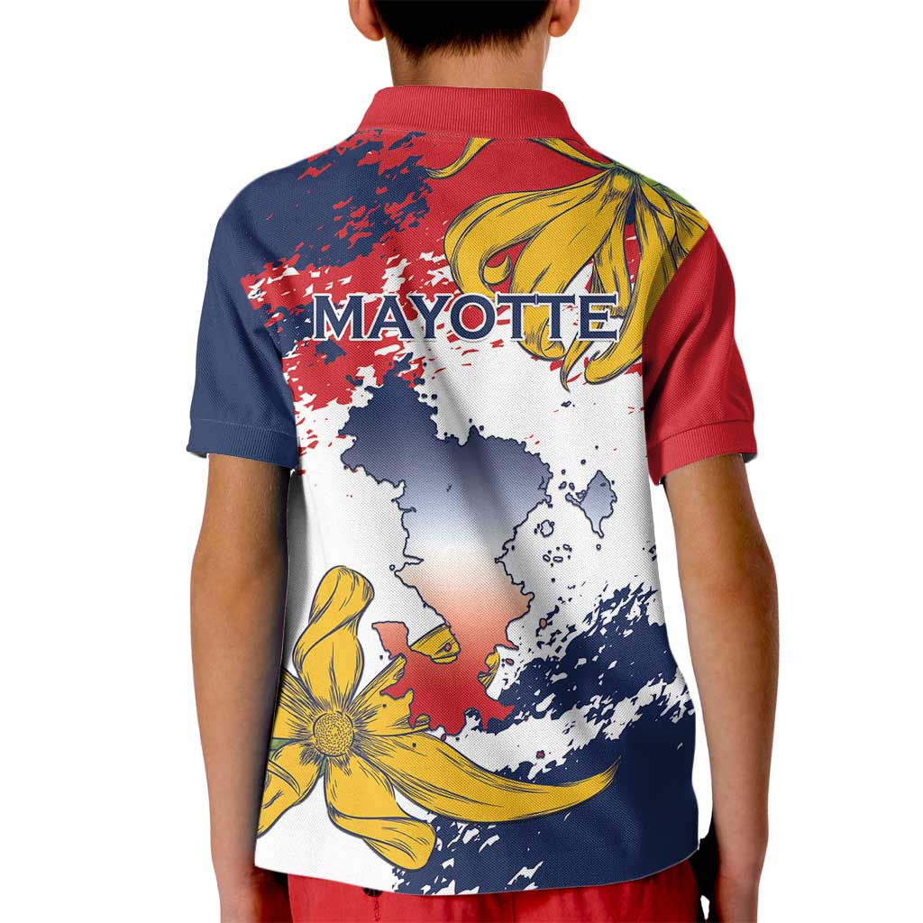 Ra Hachiri 976 Kid Polo Shirt Mayotte Map With Ylang Ylang