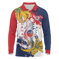 Ra Hachiri 976 Long Sleeve Polo Shirt Mayotte Map With Ylang Ylang