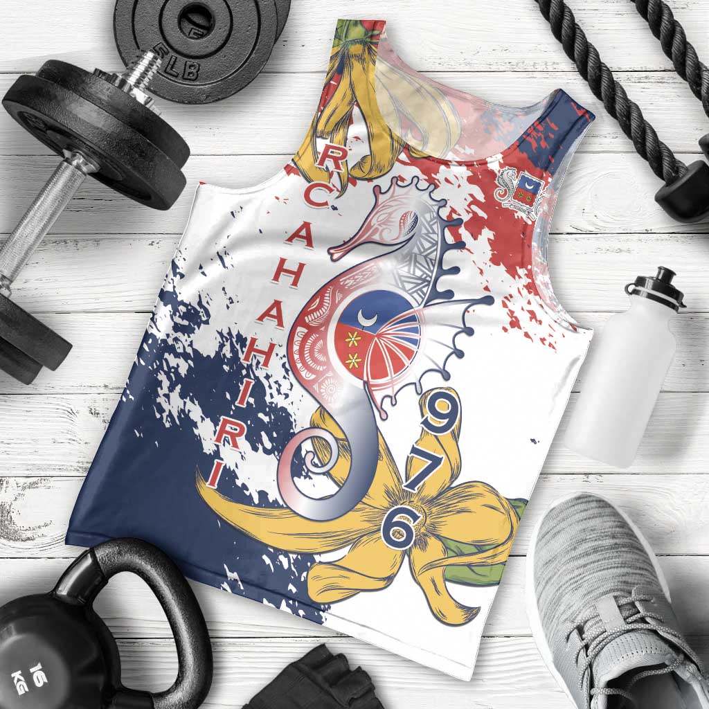 Ra Hachiri 976 Men Tank Top Mayotte Map With Ylang Ylang