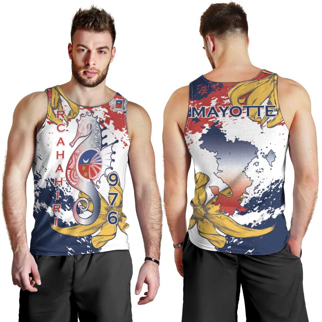 Ra Hachiri 976 Men Tank Top Mayotte Map With Ylang Ylang