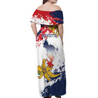 Ra Hachiri 976 Off Shoulder Maxi Dress Mayotte Map With Ylang Ylang