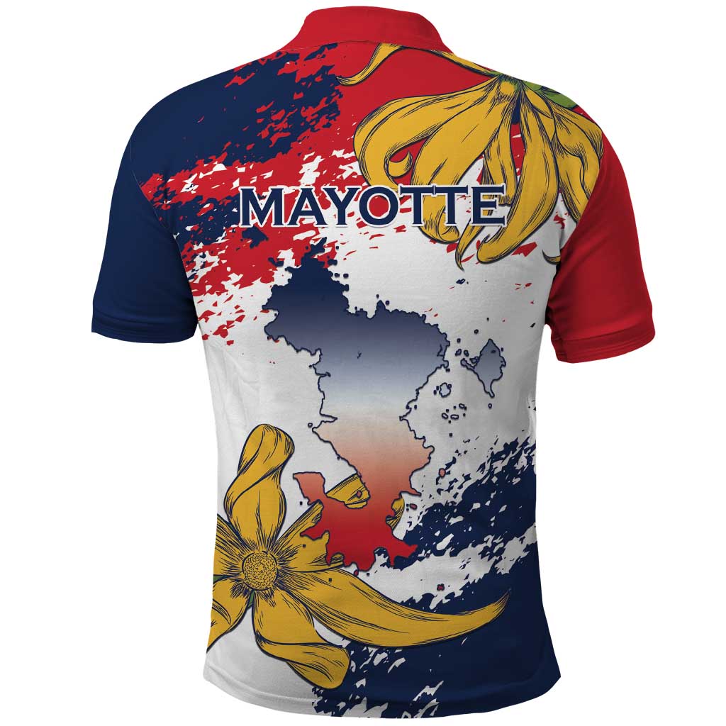 Ra Hachiri 976 Polo Shirt Mayotte Map With Ylang Ylang