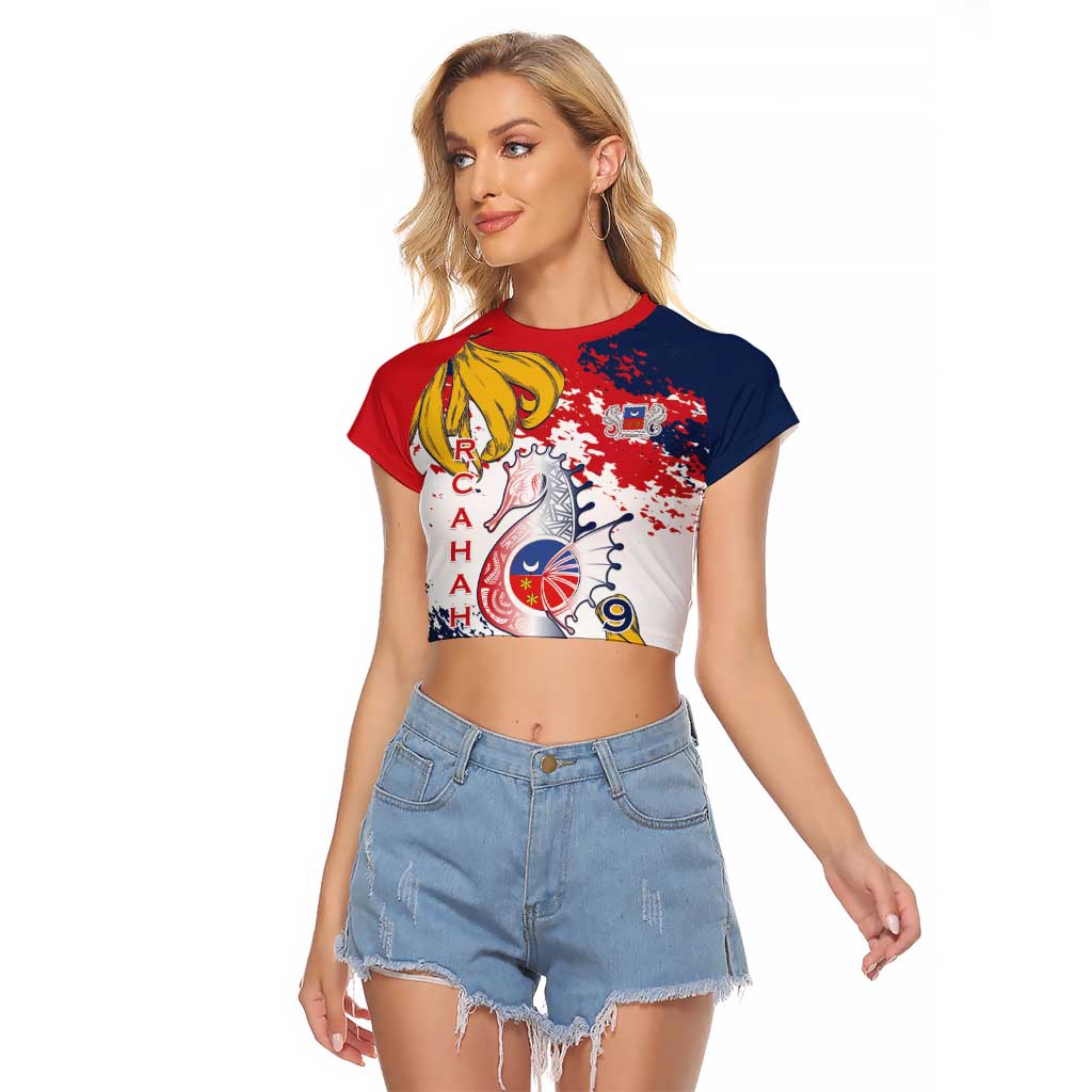 Ra Hachiri 976 Raglan Cropped T Shirt Mayotte Map With Ylang Ylang