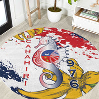 Ra Hachiri 976 Round Carpet Mayotte Map With Ylang Ylang
