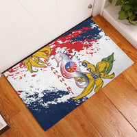 Ra Hachiri 976 Rubber Doormat Mayotte Map With Ylang Ylang