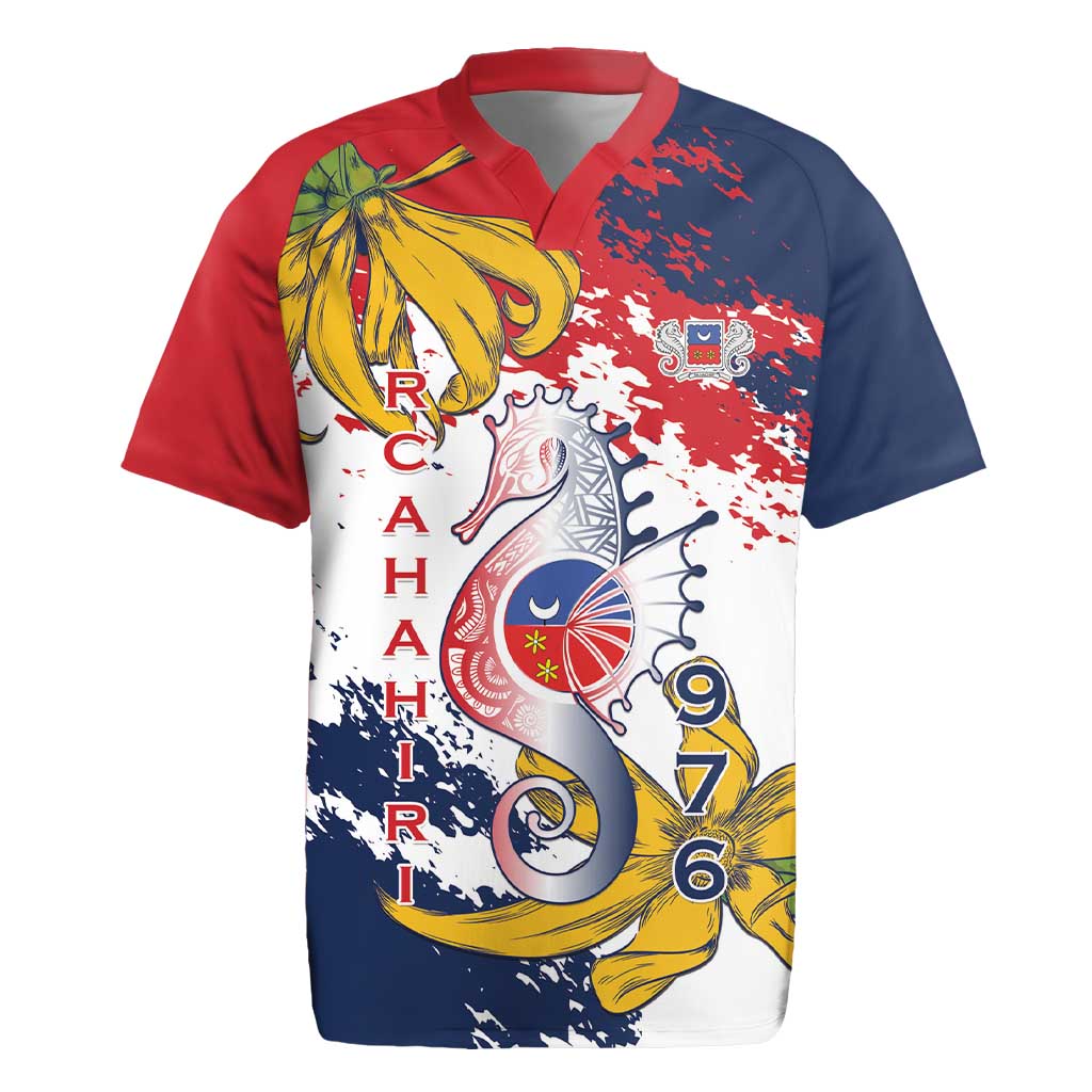 Ra Hachiri 976 Rugby Jersey Mayotte Map With Ylang Ylang