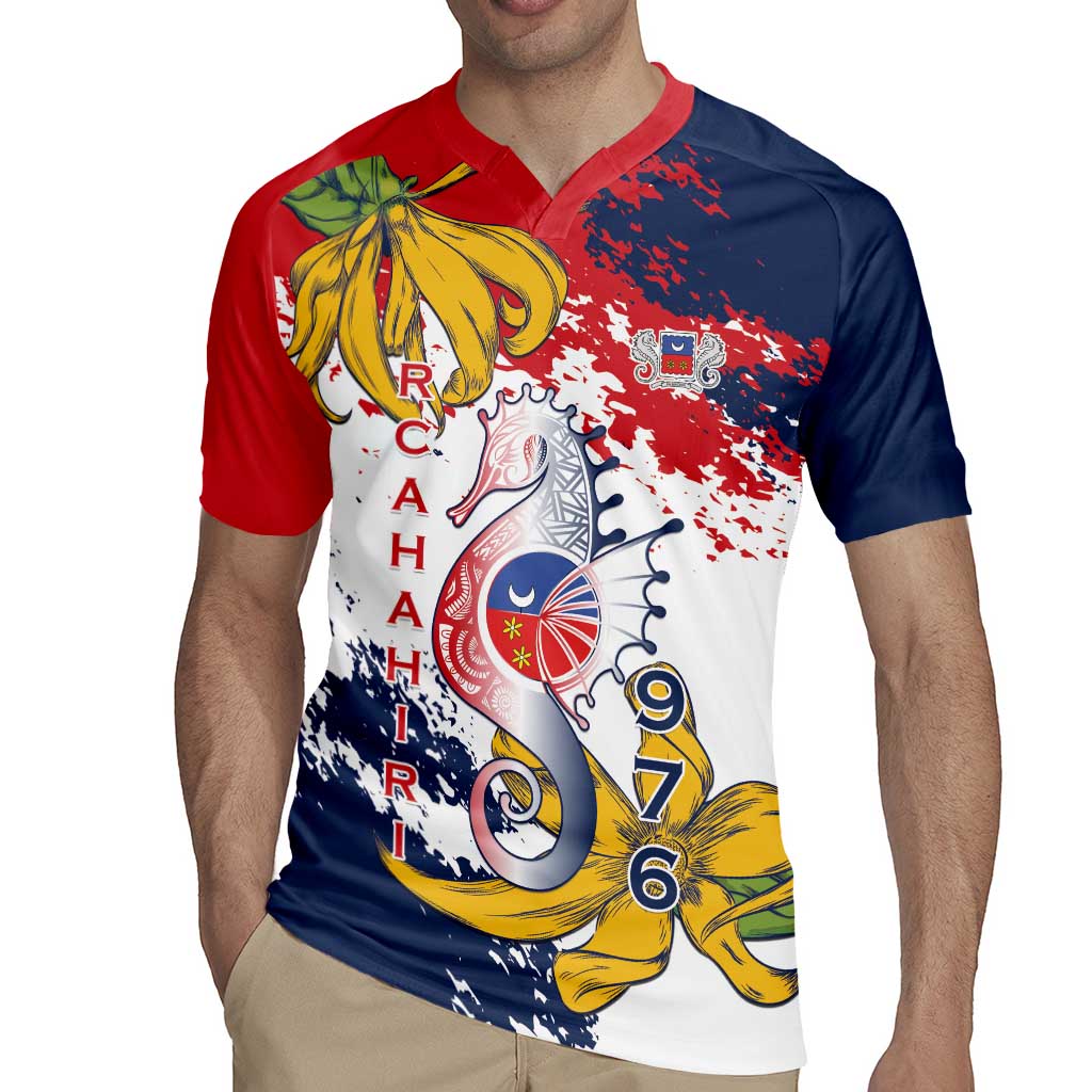 Ra Hachiri 976 Rugby Jersey Mayotte Map With Ylang Ylang