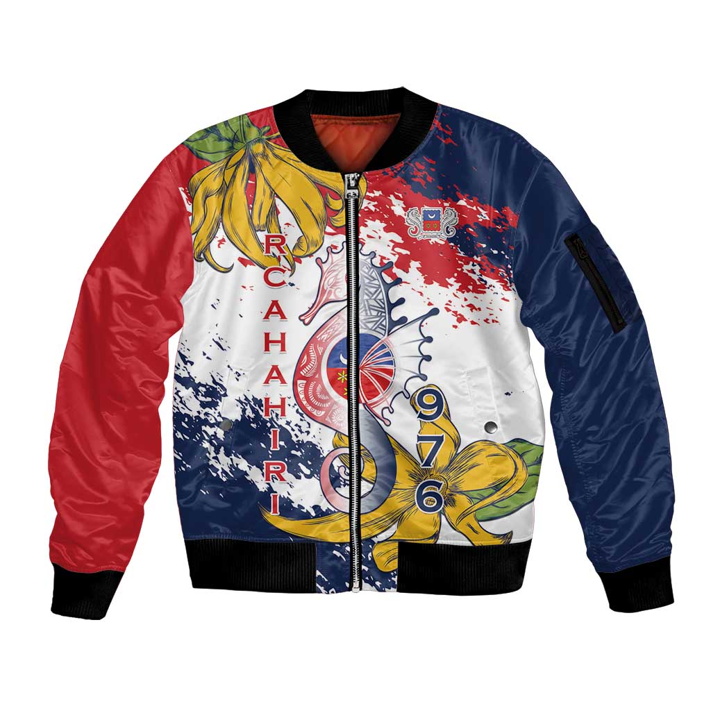 Ra Hachiri 976 Sleeve Zip Bomber Jacket Mayotte Map With Ylang Ylang