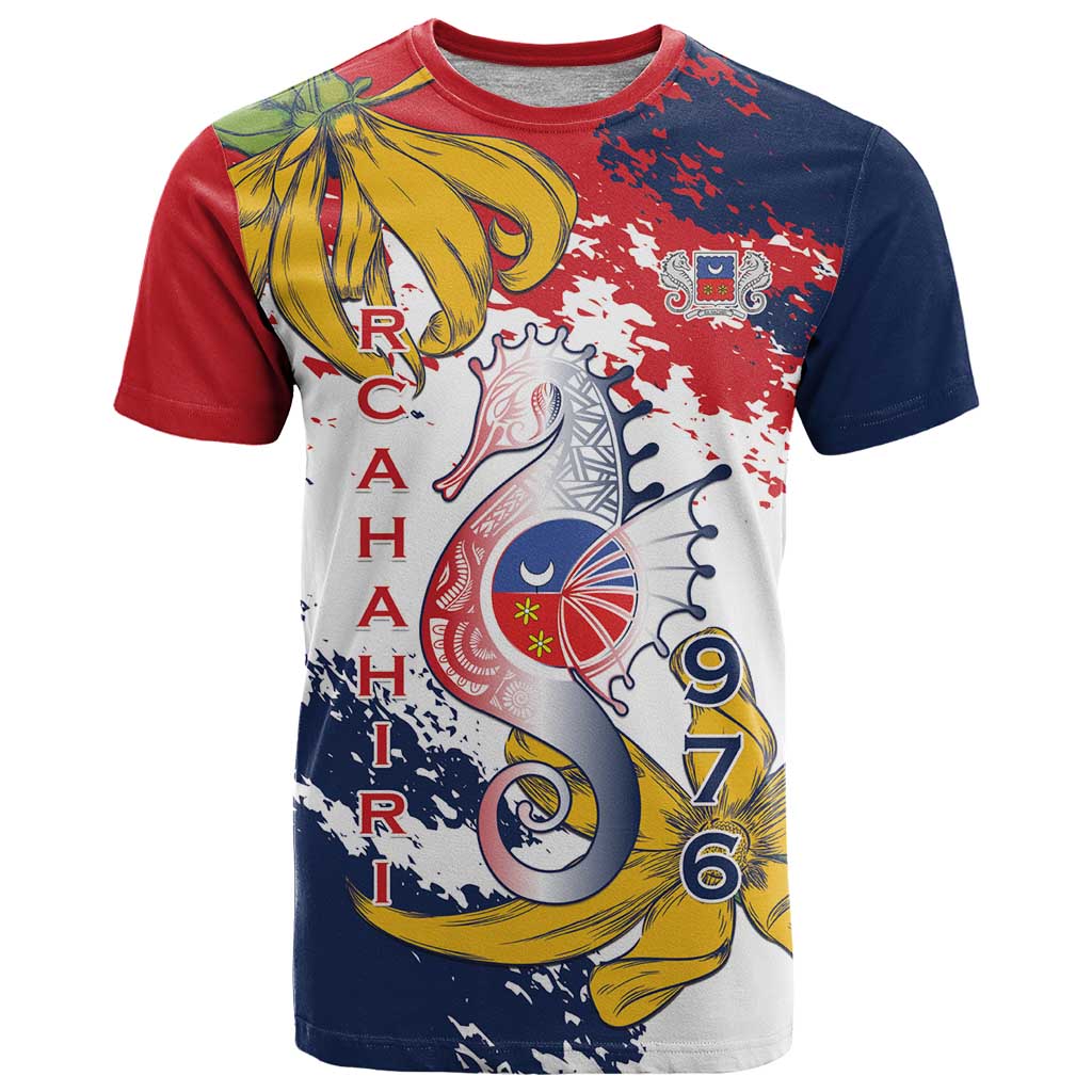 Ra Hachiri 976 T Shirt Mayotte Map With Ylang Ylang