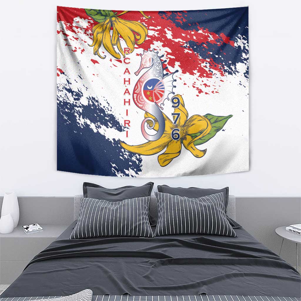 Ra Hachiri 976 Tapestry Mayotte Map With Ylang Ylang