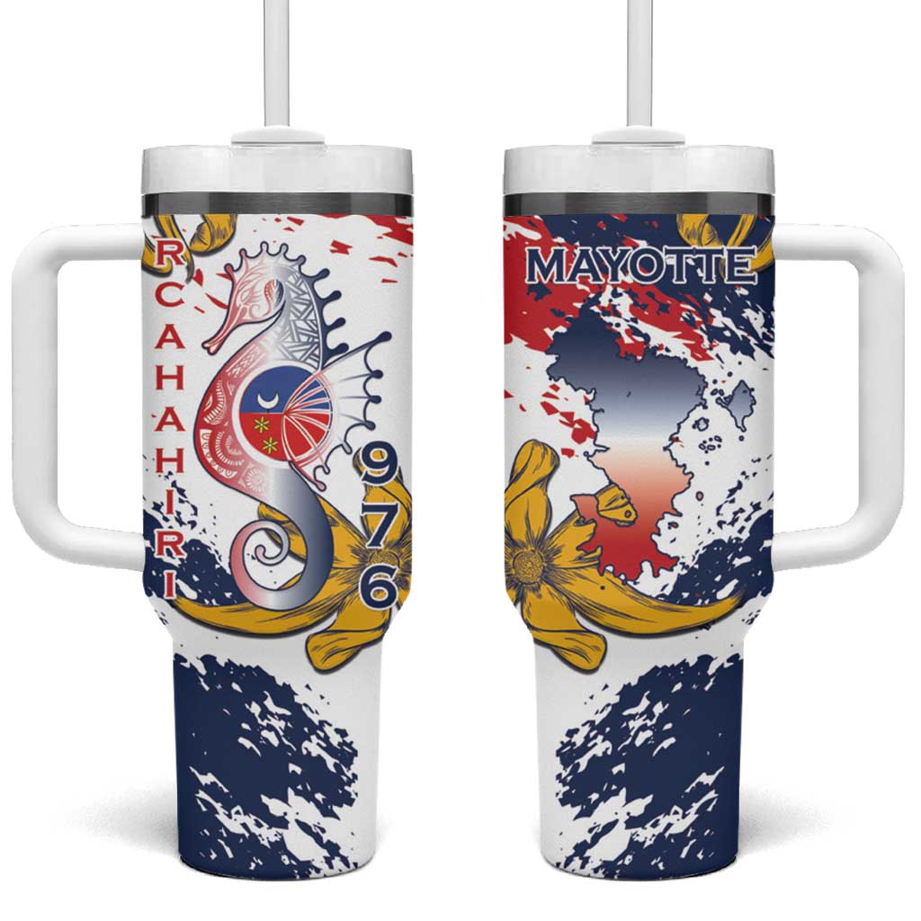 Ra Hachiri 976 Tumbler With Handle Mayotte Map With Ylang Ylang