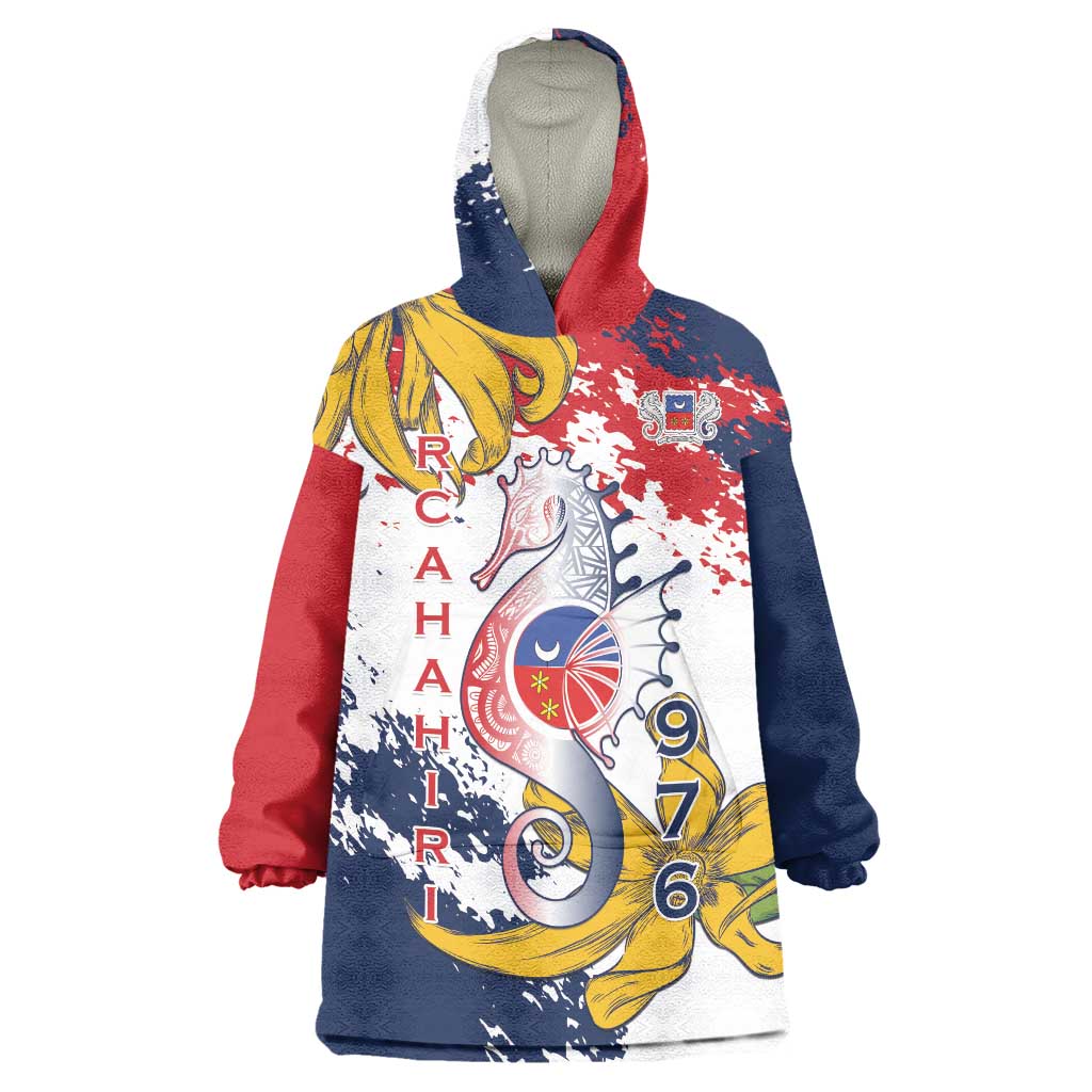 Ra Hachiri 976 Wearable Blanket Hoodie Mayotte Map With Ylang Ylang