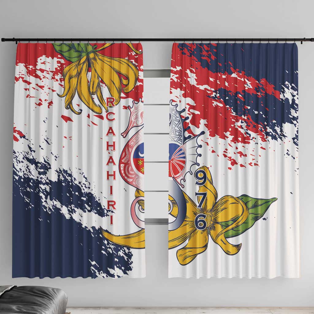 Ra Hachiri 976 Window Curtain Mayotte Map With Ylang Ylang