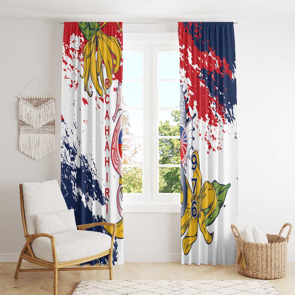 Ra Hachiri 976 Window Curtain Mayotte Map With Ylang Ylang