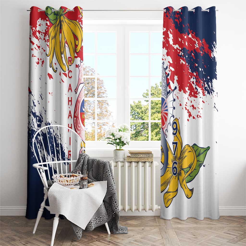 Ra Hachiri 976 Window Curtain Mayotte Map With Ylang Ylang