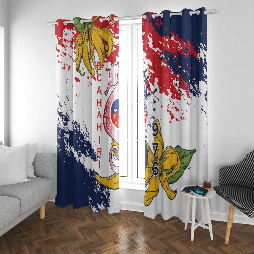 Ra Hachiri 976 Window Curtain Mayotte Map With Ylang Ylang