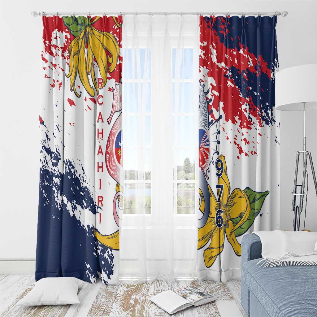 Ra Hachiri 976 Window Curtain Mayotte Map With Ylang Ylang
