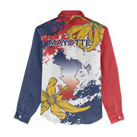 Ra Hachiri 976 Women Casual Shirt Mayotte Map With Ylang Ylang