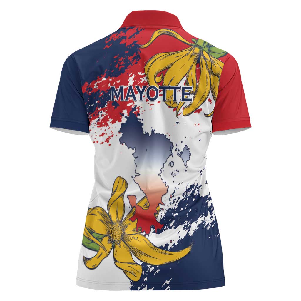 Ra Hachiri 976 Women Polo Shirt Mayotte Map With Ylang Ylang