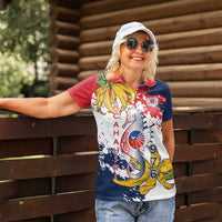 Ra Hachiri 976 Women Polo Shirt Mayotte Map With Ylang Ylang