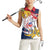 Ra Hachiri 976 Women Sleeveless Polo Shirt Mayotte Map With Ylang Ylang