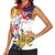 Ra Hachiri 976 Women Sleeveless Polo Shirt Mayotte Map With Ylang Ylang