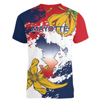 Ra Hachiri 976 Women V-Neck T-Shirt Mayotte Map With Ylang Ylang