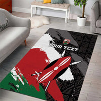 Custom Kenya Rugby Sevens Area Rug African Pattern - Grunge Style - Wonder Print Shop