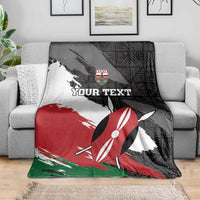 Custom Kenya Rugby Sevens Blanket African Pattern - Grunge Style