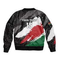 Custom Kenya Rugby Sevens Bomber Jacket African Pattern - Grunge Style - Wonder Print Shop