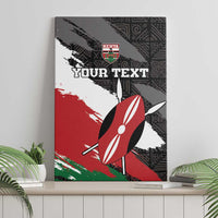 Custom Kenya Rugby Sevens Canvas Wall Art African Pattern - Grunge Style - Wonder Print Shop