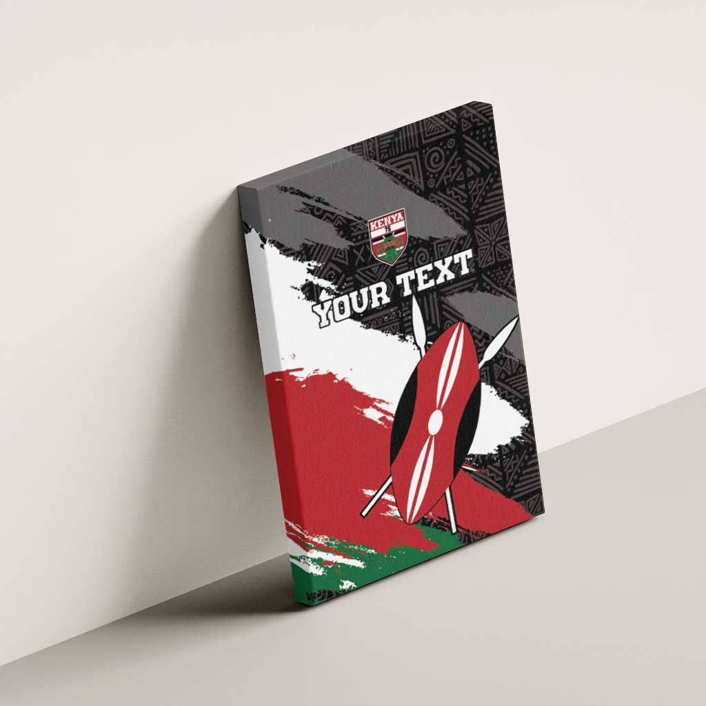 Custom Kenya Rugby Sevens Canvas Wall Art African Pattern - Grunge Style - Wonder Print Shop