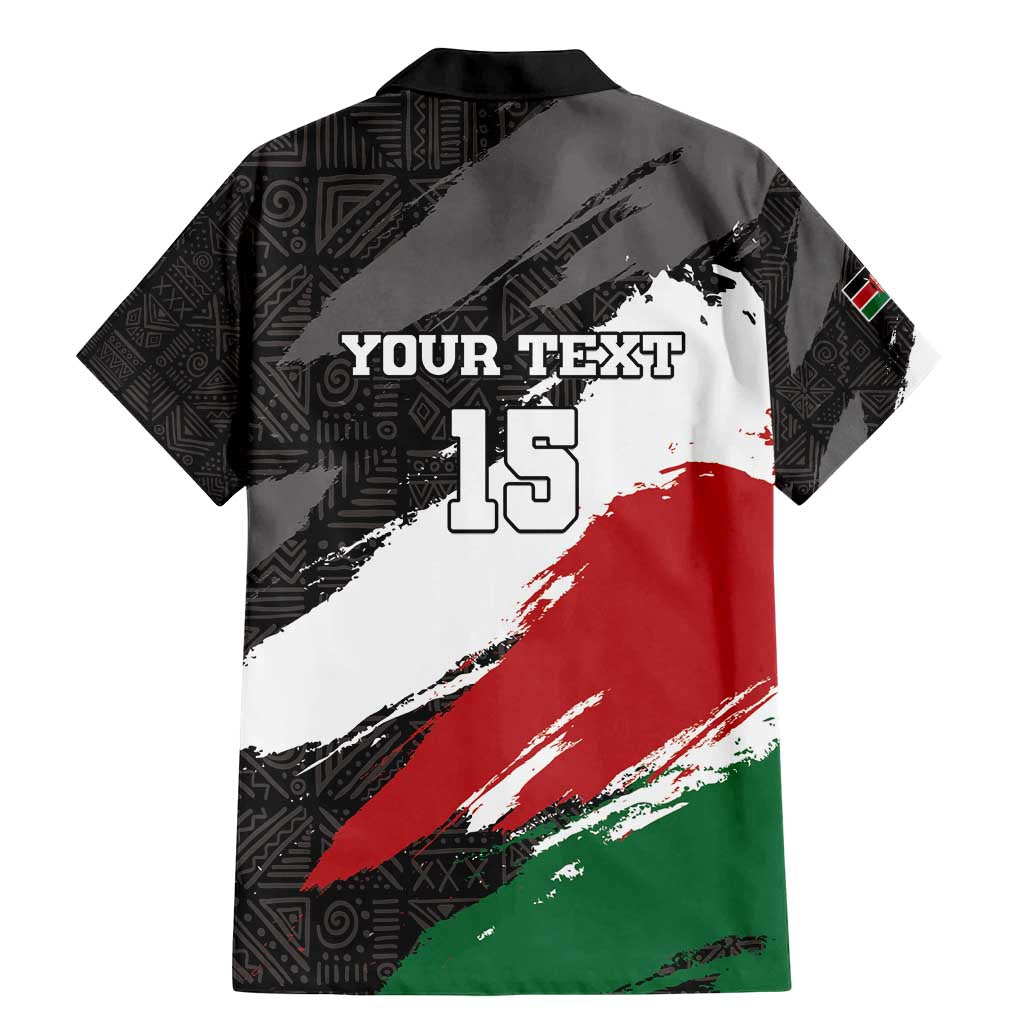 Custom Kenya Rugby Sevens Family Matching Mermaid Dress and Hawaiian Shirt African Pattern - Grunge Style - Wonder Print Shop