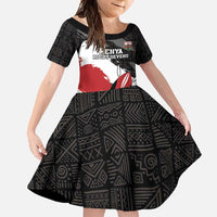 Custom Kenya Rugby Sevens Family Matching Off Shoulder Maxi Dress and Hawaiian Shirt African Pattern - Grunge Style - Wonder Print Shop