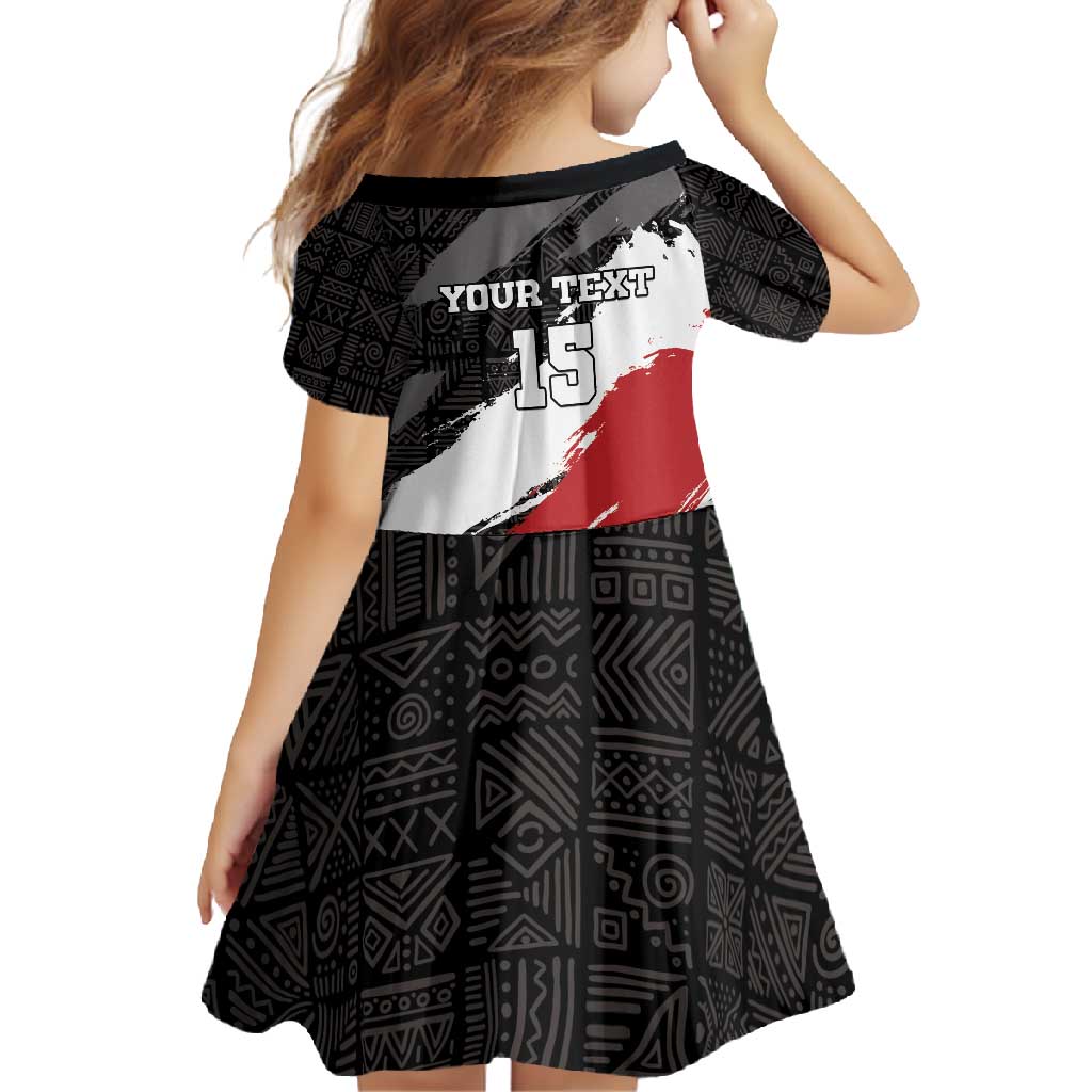 Custom Kenya Rugby Sevens Family Matching Off Shoulder Maxi Dress and Hawaiian Shirt African Pattern - Grunge Style - Wonder Print Shop