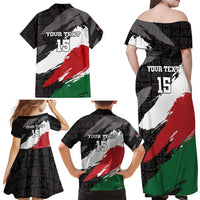 Custom Kenya Rugby Sevens Family Matching Off Shoulder Maxi Dress and Hawaiian Shirt African Pattern - Grunge Style - Wonder Print Shop