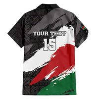 Custom Kenya Rugby Sevens Family Matching Off Shoulder Maxi Dress and Hawaiian Shirt African Pattern - Grunge Style - Wonder Print Shop